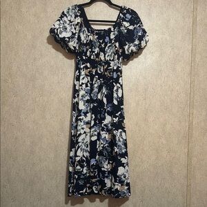 Maurices Navy Floral Smocked Dress